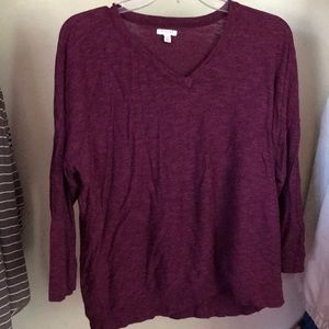 Maroon sweater like 3/4 length shirt